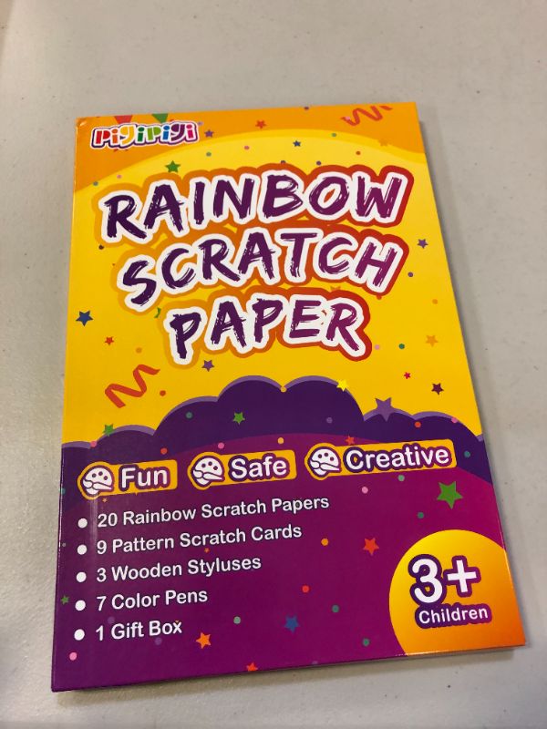 Photo 2 of 
QXNEW Rainbow Paper Art Supply: 2 Styles Magic Color Scratch Paper Sheet Craft for Kids