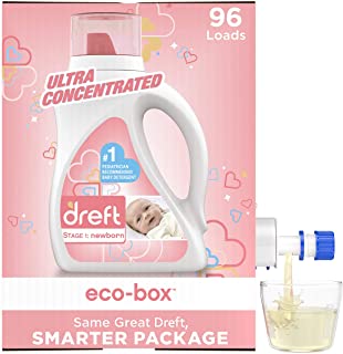 Photo 1 of Dreft Stage 1: Baby Liquid Laundry Detergent Soap Eco-Box, Natural for Newborn, or Infant, Ultra Concentrated HE, 96 Loads - Unscented and Hypoallergenic for Sensitive Skin
Liquid · Unscented · 105 Fl Oz (Pack of 1)