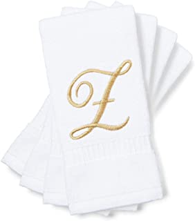 Photo 1 of Monogrammed Fingertip Towels, Letter Z Embroidered Gift (11 x 18 in, Set of 4)