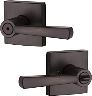 Photo 1 of Baldwin Spyglass Privacy Lever for Bedroom or Bathroom Door Handle in Venetian Bronze, Prestige Series with a Modern Contemporary Slim Design for Interior Doors - 93530-009
