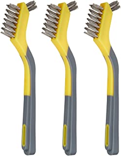 Photo 1 of Amazon Basics Soft Grip Assorted Mini Brush Set, 1 Nylon, 1 Brass, 1 Stainless 3 PACKS
