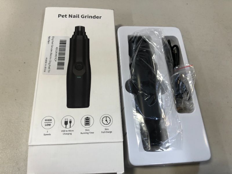 Photo 2 of Dog Nail Grinder,Electric Dog Nail Trimmer, USB Rechargeable 2-Speed Pet Nail Trimmer Low Noise/Replaceable Grinding Head for Small Medium Large Dogs & Cats
