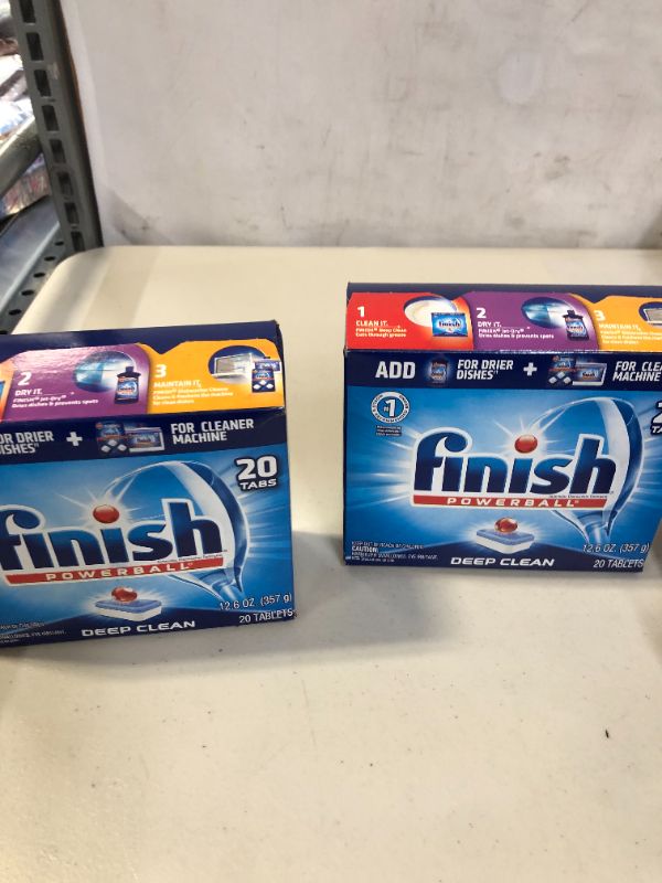 Photo 2 of Finish All in 1 Powerball Fresh, 20ct, Dishwasher Detergent Tablets
20 Count (Pack of 2)