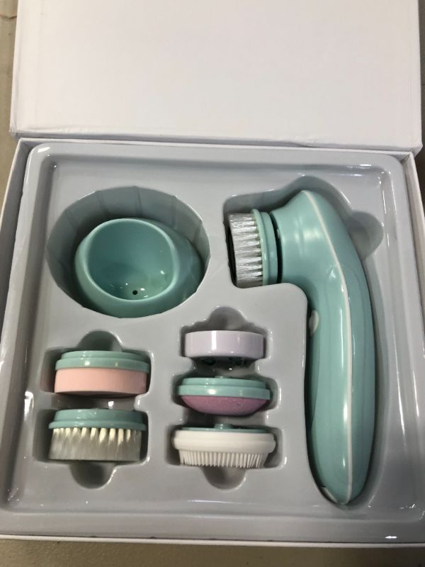 Photo 2 of Facial Cleaning Brush, Rechargeable Face Scrubber, IPX7 Waterproof with 6 Spin Face Brush Heads Set, Can Be Use for Exfoliating,Gentle Massaging and Deep Cleansing Skin Care, Ideal Gift
