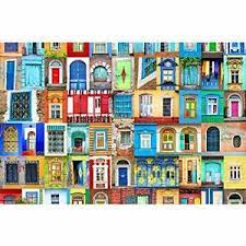 Photo 1 of Jigsaw Puzzles 1000 Pieces for Adults Christmas Difficult Challenging Jigsaw Puzzles DIY Toys Birthday Graduation for Home Decor Doors Windows of World Puzzles 28 x 20 Inch
