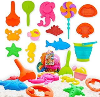 Photo 1 of HACHET 12 Piece Beach Toys,Sand Toys for Toddlers Age 3-5, Bucket with Sifter, Collapsible Beach Bucket, Watering Can, Mermaid, Starfish,Windmill,Conch, Molds,Apply to Beach, Outdoor,Indoor,
