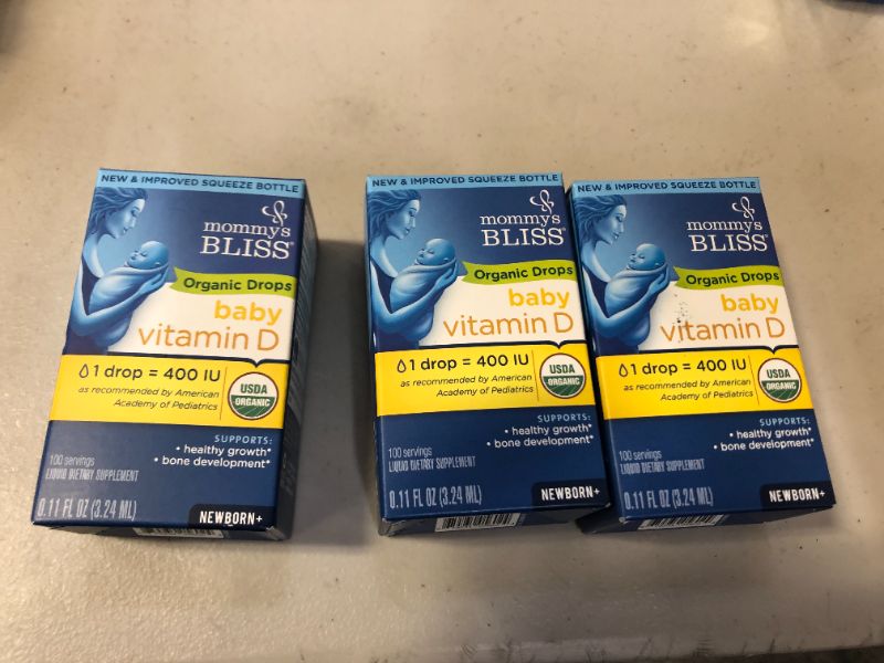 Photo 1 of Organic Baby Vitamin D Drops 100 Servings 3 PACK EXP FEB 2023