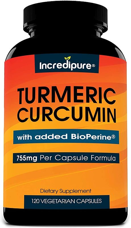 Photo 1 of Turmeric Curcumin Supplement w/ BioPerine - 755mg Per Capsule, 120 Veggie Caps by Curcumin Incredipure
