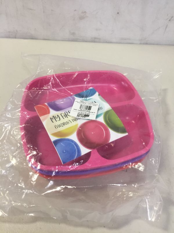 Photo 1 of My First Meal Pal Divided Plates, Berry, Set of 3
