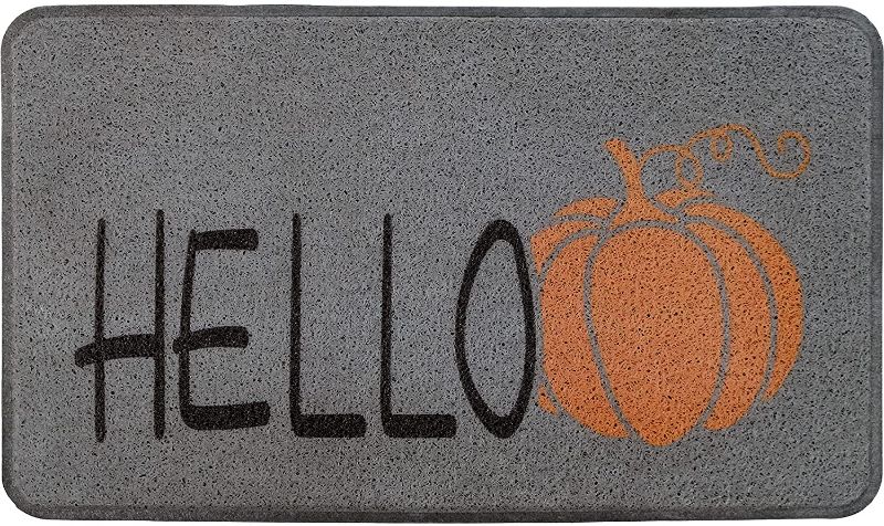 Photo 1 of COLORPAPA Fall Door Mat Hello Pumpkin Doormat Indoor Outdoor Carpet Welcome Front Doormat for Entry Halloween Door Mat Thanksgiving Outdoor Decor
