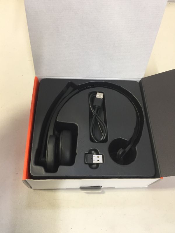 Photo 3 of TaoTronics Bluetooth Headset with AI Noise Cancel Microphone, Wireless Headset with USB Adapter for PC, Skype, Truck Drivers, Call Center
