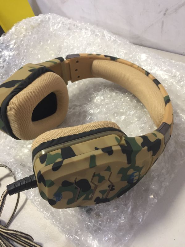 Photo 2 of Camouflage Headset, Gaming Headset with Wire, Tan Camouflage