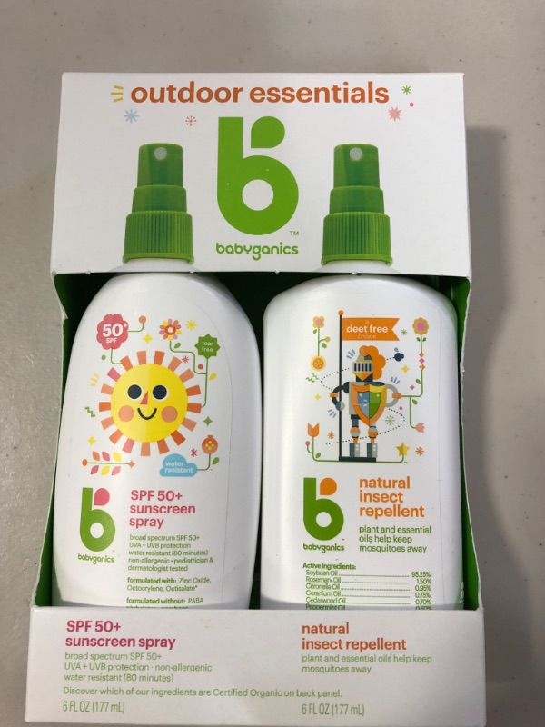 Photo 2 of Babyganics SPF 50 Baby Sunscreen Spray UVA UVB Protection and DEET Free Bug Repellent, 2 Pack (6 Ounce) bb 03 01 2023
