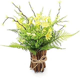 Photo 1 of Artificial Flower Arrangement Fake Plastic Plant Bouquet Bunch Bundle with Bamboo Wood Stems 