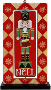 Photo 1 of Adroiteet Nutcracker Christmas Decorations, 11.5" x 6" Nutcracker Wooden Sign Christmas Ornaments, Two-Sided Pattern with Joy Noel Tabletop Centerpieces for Home Office Kitchen Fireplace

