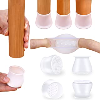 Photo 1 of 32pcs Furniture Pads Chair Leg Protectors for Hardwood Floors, Non Slip Furniture Pads Felt Bottom Transprant Silicone, Free Moving Table Leg Covers, Stool Leg Protectors Caps
