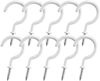 Photo 1 of AOMGD 10 Pcs 2 Inches Ceiling Hooks, Cup Hooks Screw-in Hooks for Hanging Plants Mugs Kitchen Utensils Wind Chimes and More, White
 2 PACK