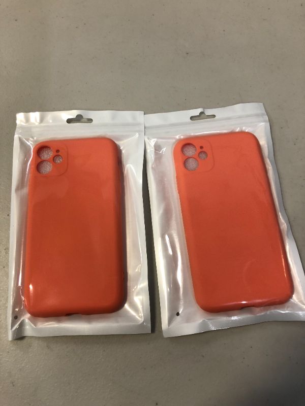 Photo 2 of Cpanda Liquid Silicone Gel Rubber Full Body Protection Shockproof Soft Microfiber Lining Case for iPhone 11 6.1"(2019)(Orange)
2 PACK 