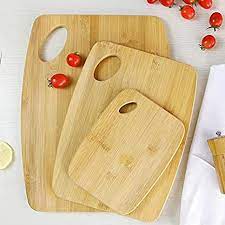 Photo 1 of Bamboo Large Cutting Board Set of 3, Kitchen Chopping Boards with Handle Natural Wood Butcher Block, Cheese, Charcuterie Board for Meat, Cheese and Vegetables

