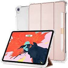 Photo 1 of Valkit Compatible with iPad Pro 12.9 Case 2018, Protective Smart Folio Stand Cases with Apple Pencil Holder, Auto Sleep/Wake, Support Apple Pencil Charging for iPad Pro 12.9 Inch 3rd Gen, Rose Gold
