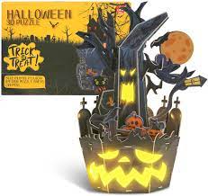 Photo 1 of LED Halloween 3D Puzzles for Adults Boys Girls, Halloween Puzzle with Light Cardboard Jigsaw Puzzles Horror Castle Kit
