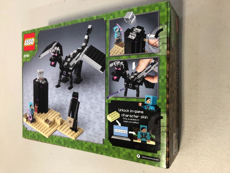 Photo 2 of LEGO Minecraft The End Battle 21151 Ender Dragon Building Kit Includes Dragon Slayer and Enderman Toy Figures for Dragon Fighting Adventures (222 Pieces) FACTORY SEALED SHUT
