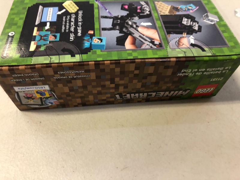 Photo 3 of LEGO Minecraft The End Battle 21151 Ender Dragon Building Kit Includes Dragon Slayer and Enderman Toy Figures for Dragon Fighting Adventures (222 Pieces) FACTORY SEALED SHUT
