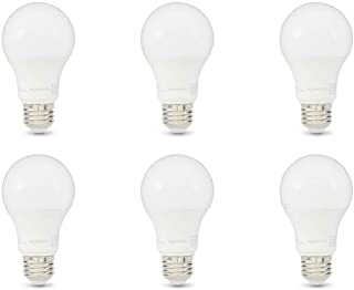 Photo 1 of Amazon Basics 75W Equivalent, Daylight, Dimmable, 10,000 Hour Lifetime, A19 LED Light Bulb | 6-Pack
