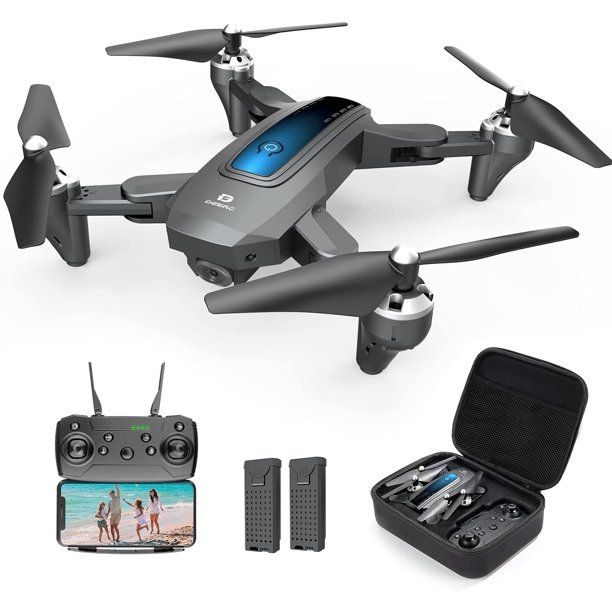 Photo 1 of DEERC Drone with Camera for Adults 1080P FHD FPV Live Video Gravity Control Altitude Hold with Carrying Case 2 Batteries Double the Flight Time Color Blue
