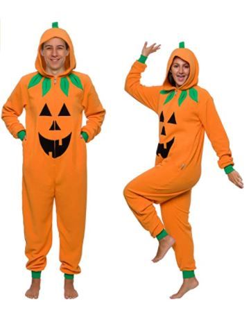 Photo 1 of FUNZIEZ! Pumpkin Jack O Lantern Costume - Pajamas - One Piece Novelty Jumpsuit XL