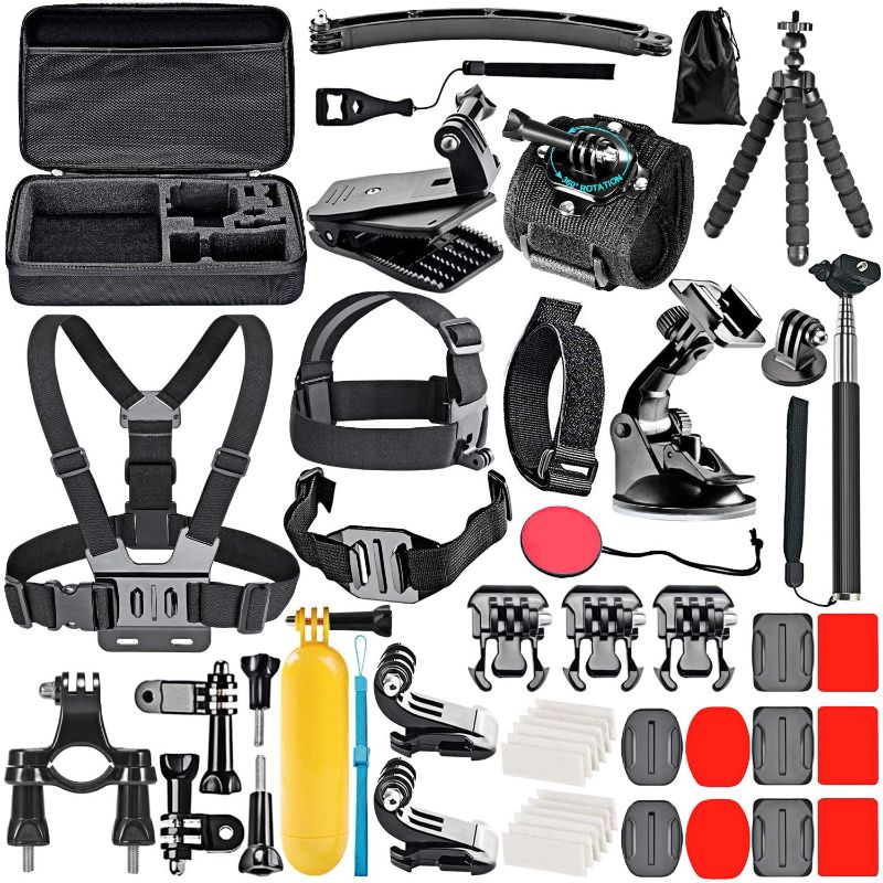 Photo 1 of 50 in 1 Action Camera Accessory Kit Compatible with GoPro Hero10/9/8/7/6/5/4, GoPro Max, GoPro Fusion, Insta360, DJI Osmo Action/Action 2, AKASO, and more
