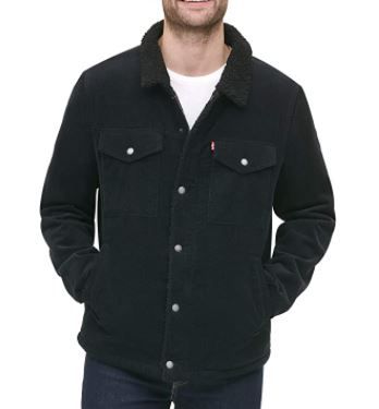 Photo 1 of Levi's Men's Corduroy Sherpa Trucker Jacket Black 3XL