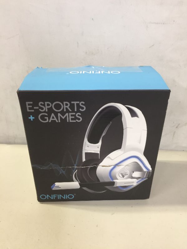 Photo 1 of ONFINIO Gaming Headset, Xbox One Headset, PS4 Headset, PC Headset with Noise Cancelling Microphone & Stereo Surround Sound & LED Light Compatible with PS4,PS5,Xbox,PC,Switch,Mac,Laptop - Pink and White
