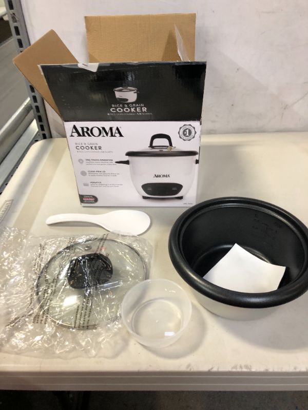 Photo 2 of Aroma Housewares 6-Cup (Cooked) (3-Cup UNCOOKED) Pot-Style Rice Cooker (ARC-743G) , White
(MISSING COOKER, PARTS ONLY)