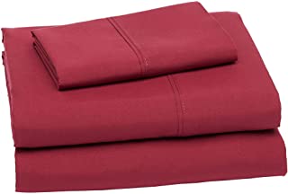 Photo 1 of Amazon Basics Lightweight Super Soft Easy Care Microfiber Bed Sheet Set with 14" Deep Pockets - Twin XL, Burgundy