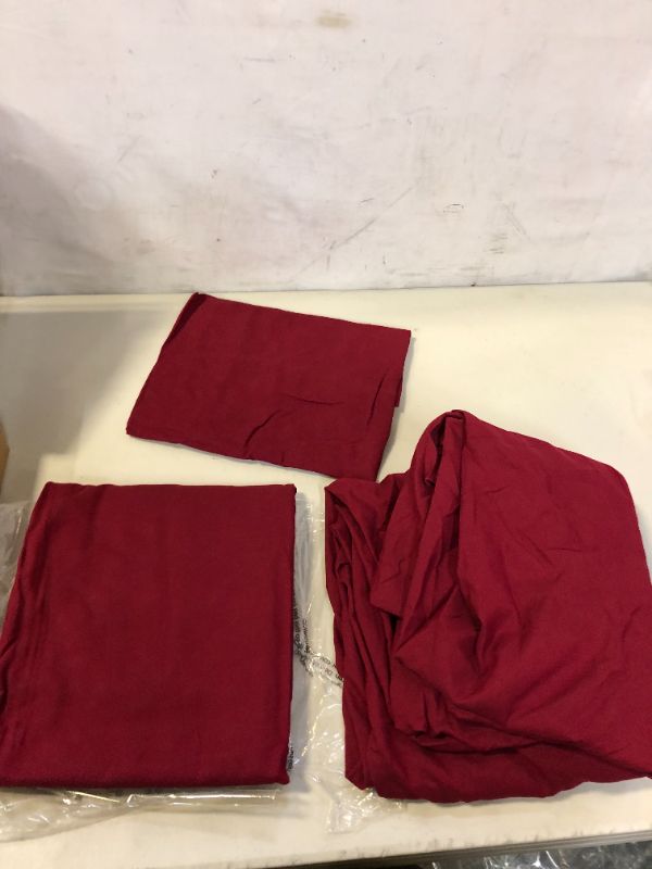 Photo 2 of Amazon Basics Lightweight Super Soft Easy Care Microfiber Bed Sheet Set with 14" Deep Pockets - Twin XL, Burgundy