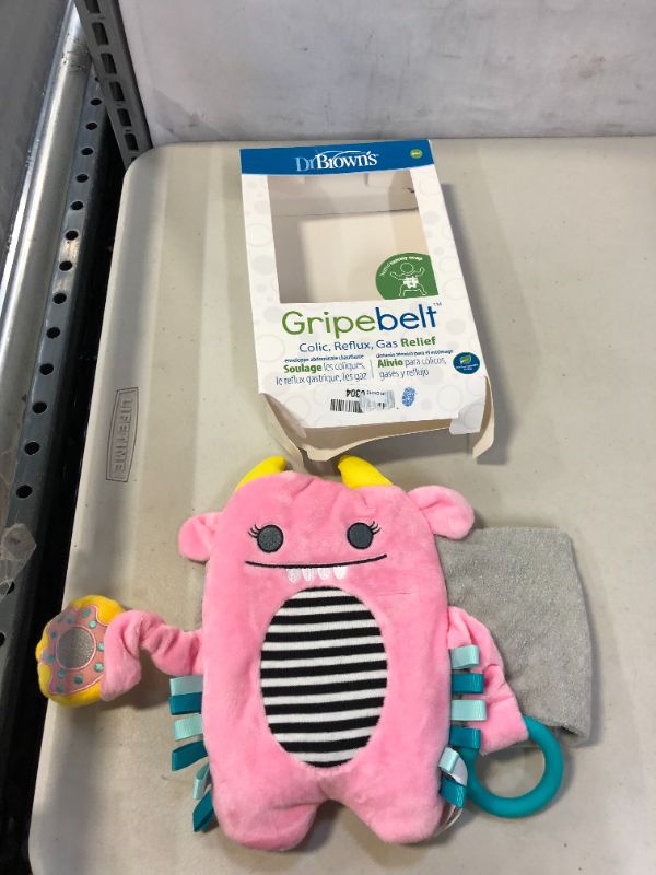 Photo 2 of Dr. Brown’s Gripebelt for Colic Relief, Heated Tummy Wrap, Baby Swaddling Belt for Gas Relief, Natural Relief for Upset Stomach in Babies and Toddlers, Pink Monster
MINOR DAMAGES TO PACKAGING 