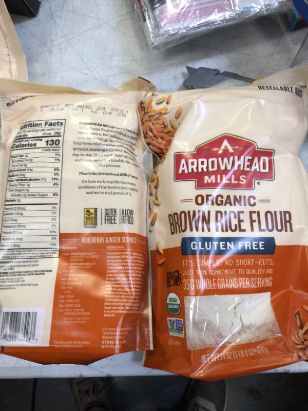 Photo 2 of 2 pack Arrowhead Mills Organic Gluten-Free Brown Rice Flour, 24 oz.
best by august 2021