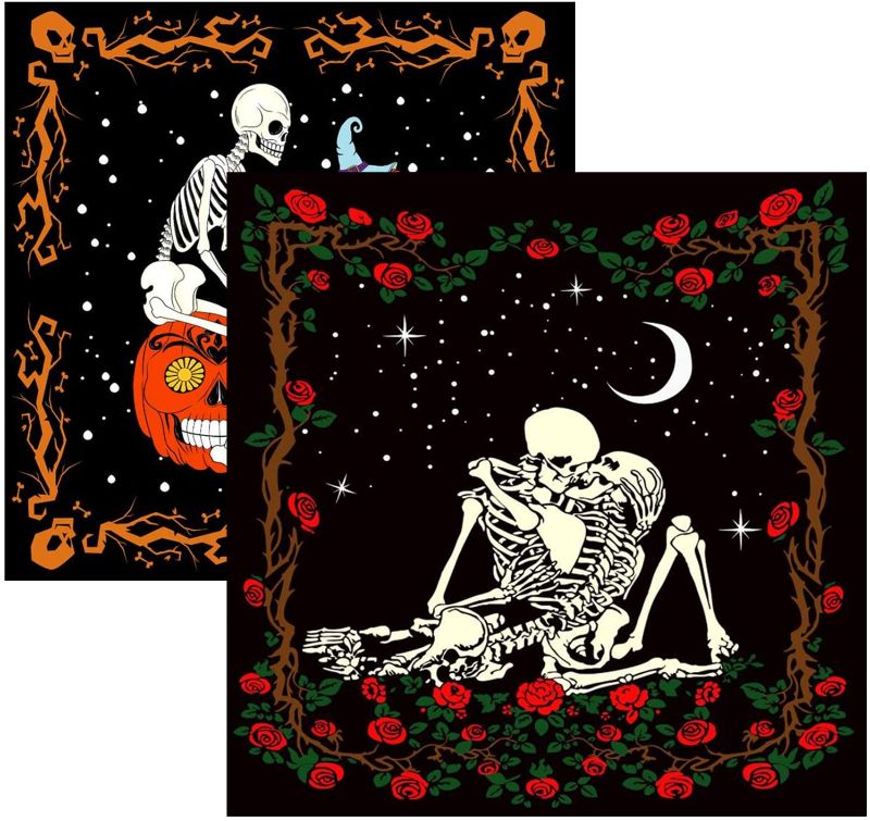 Photo 1 of 2 Pack Diamond Painting Kits for Adults Full Drill Diamond Art Kit DIY Skull Rose Diamond Painting for Valentine's Day Wall Home Decor, 12x12 Inch
