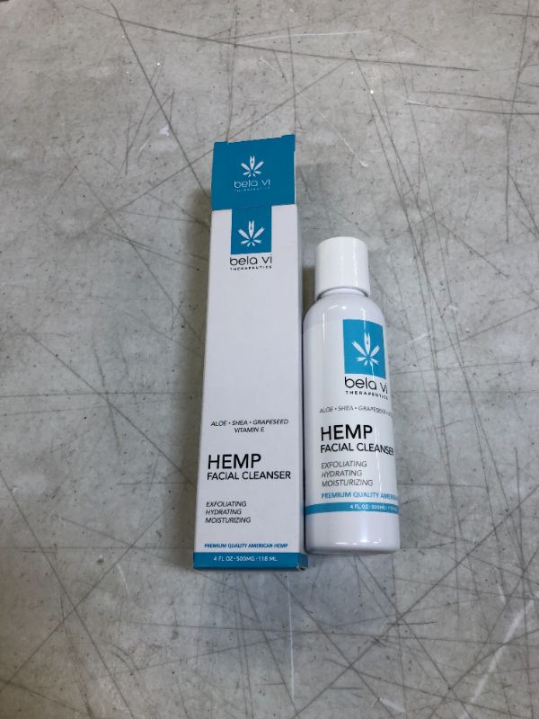Photo 1 of BELA VI Hydrating Hemp Facial Cleanser | 500mg Hemp Oil | Made in USA | Moisturizing Facial Cleanser | Natural Hemp Oil, Shea Butter, Aloe Vera, Grapeseed Oil and Vitamin E | 4 oz Bottle