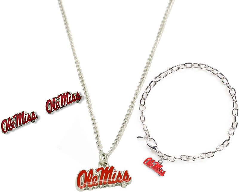 Photo 1 of Aminco NCAA Logo Stainless Steel Necklace, Bracelet and Earings Gift Bundle