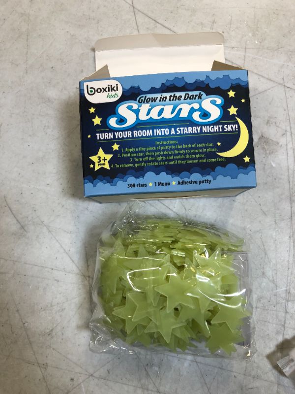 Photo 1 of Glow in The Dark Stars for Ceiling with Moon by Boxiki Kids. Fluorescent Ceiling Stars for Kids Room Decor. Glow in The Dark Stickers for Bedrooms & Nurseries Pack of 300
