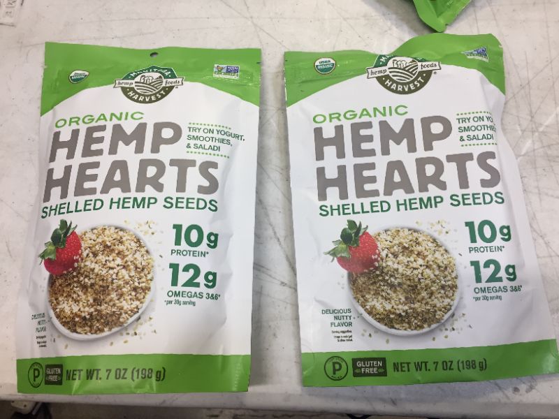 Photo 1 of 2 pack Organic Hemp Hearts Shelled Hemp Seeds, 7oz; 10g Plant Based Protein and 12g Omega 3 & 6 per Srv | smoothies, yogurt & salad | Non-GMO, Vegan, Keto, Paleo, Gluten Free| Manitoba Harvest
best by 09/30/2022
