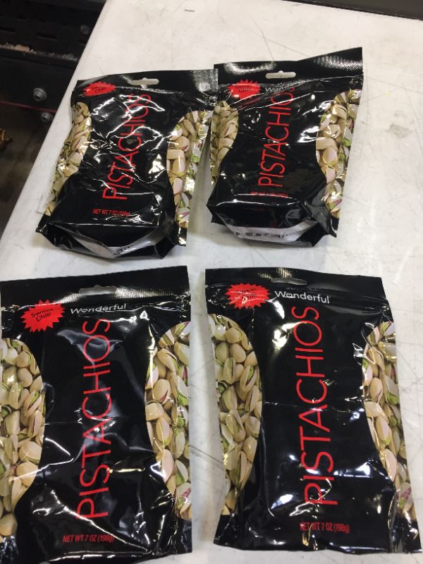 Photo 2 of 4 pack Wonderful Pistachios, Sweet Chili Flavored, 7 Ounce Resealable Pouch
best by 01/15/2022