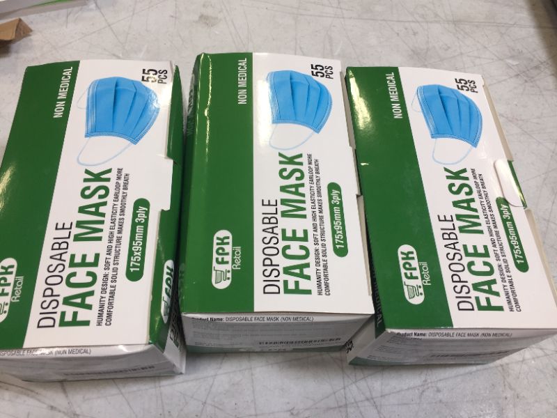 Photo 1 of 3 packs of 55 disposable masks 