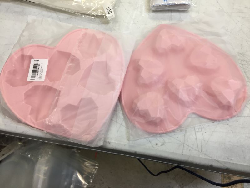 Photo 1 of 2 pack Wocuz 3D Diamond Heart Love Shape Silicone Mold Heart Cake Pan Breakable Chocolate Baking Mold for Wedding, Happy Birthday, DIY
