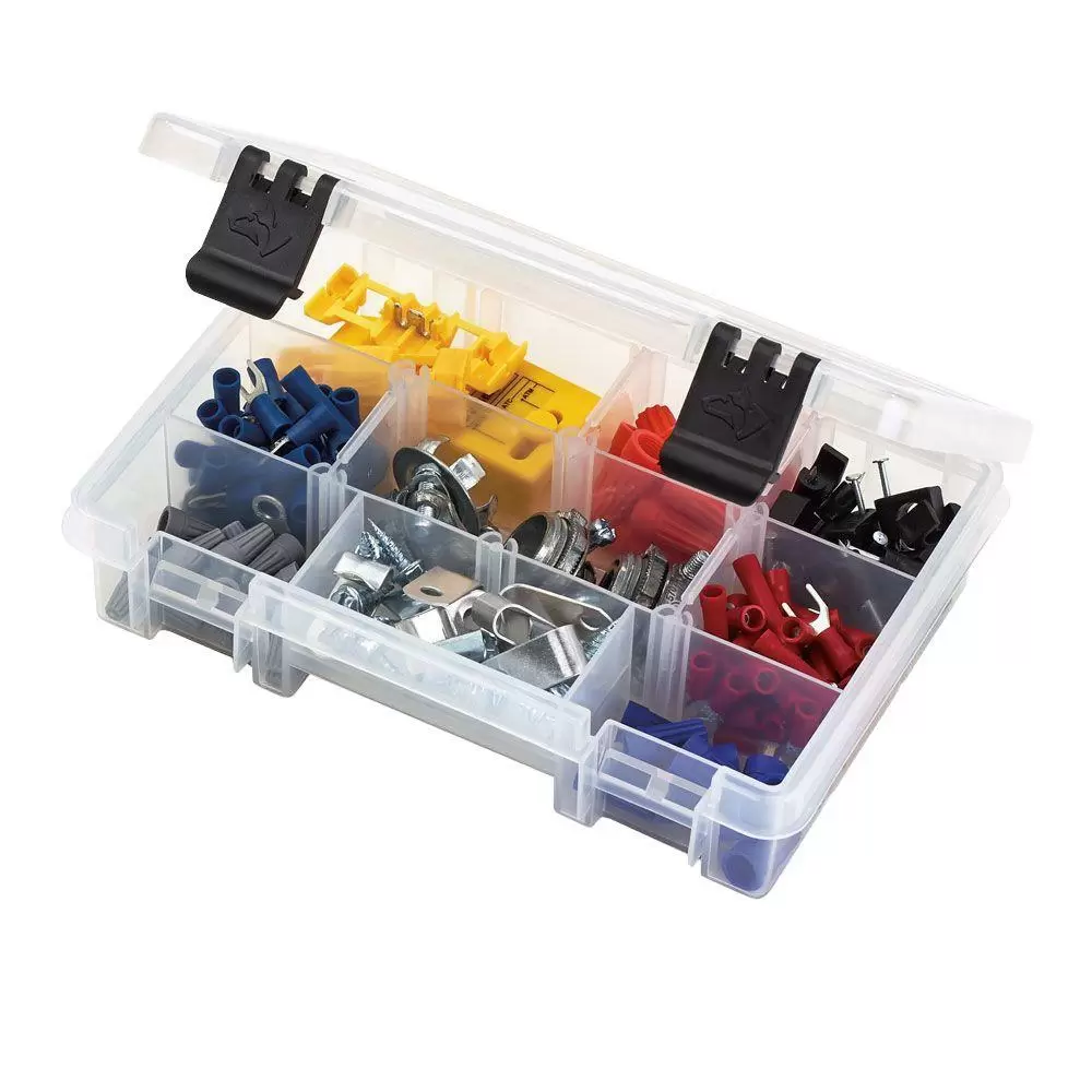Photo 1 of 2 pack Husky 7 in. 6-Compartment Small Parts Organizer, Clear
