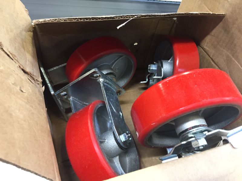 Photo 2 of 6" Heavy Duty Zinc Swivel Plate Casters, 4PCS/Set
