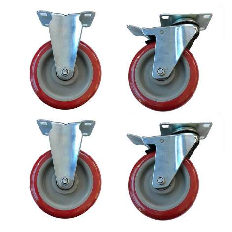 Photo 1 of 6" Heavy Duty Zinc Swivel Plate Casters, 4PCS/Set
