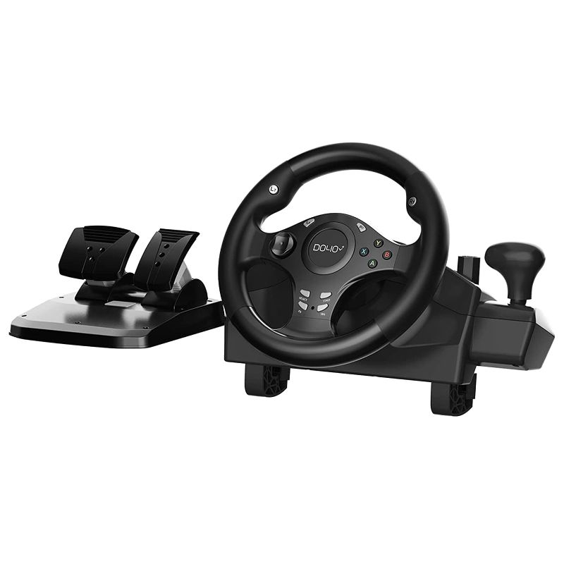 Photo 1 of DOYO PC Racing Wheel, XBOX 360 Steering Wheel, 270 Degree Driving Force Sim Gaming Steering Wheel with Responsive Gear and Pedals for Racing Game PC/PS3/PS4/XBOX ONE/XBOX 360/Nintendo Switch/Android
